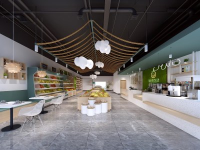 现代时尚精品水果店3D模型下载
